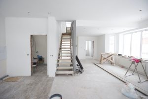 House interior renovation or construction unfinished